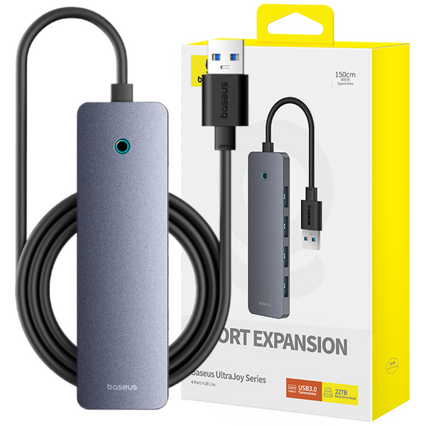 Baseus UltraJoy Series 4-Port HUB Lite 150cm Space Grey