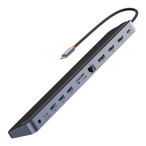 Baseus EliteJoy Gen2 12portový adaptér HUB 12w1 USB Type-C Data i PD / 2x HDMI / DP / RJ45 / SD/TF/ USB*3 / Audio do MacBook