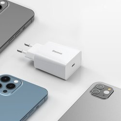 Baseus Speed Mini | Síťová nabíječka USB-C 20W Power Delivery QC 3.0