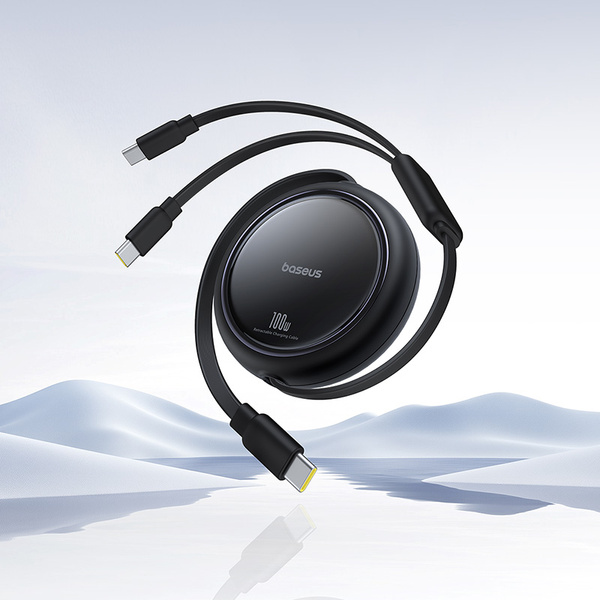 Baseus Bright Mirror Series One-for-two Rychlonabíjecí datový kabel Type-C na C+C 100W 1m Cluster Black