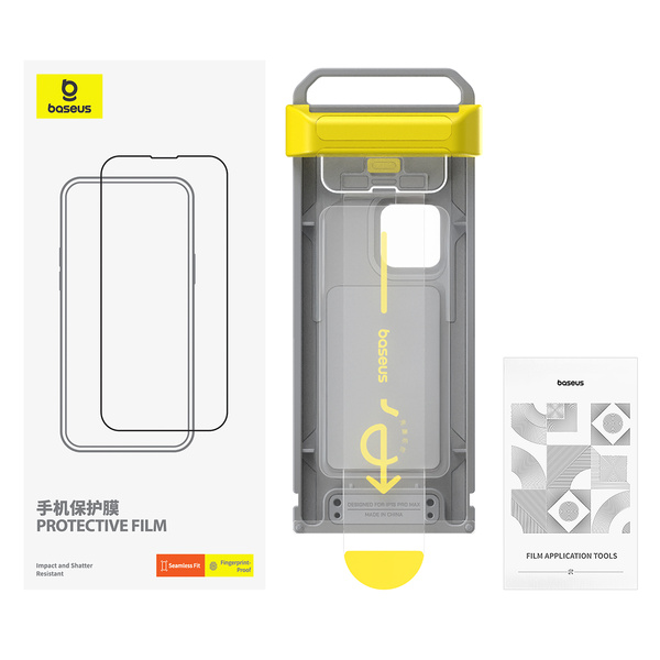 Baseus Full-View 3D HD Hot-Bending tvrzené sklo pro iPhone 16 Pro Clear