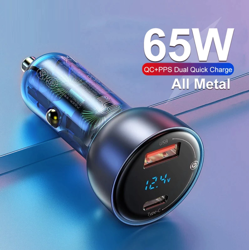 Baseus Particular | Nabíječka do auta 65W Quick Charge 4.0+ Power Delivery 3.0 Huawei SCP 5A 2xUSB